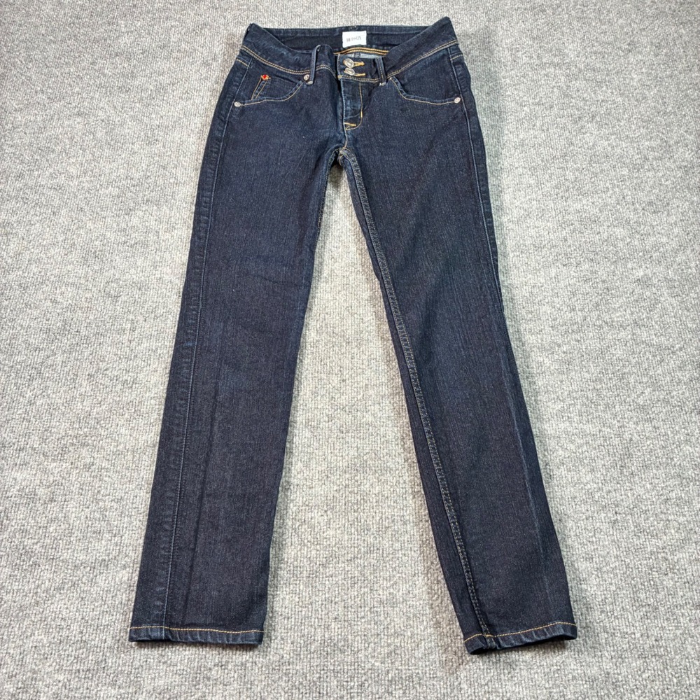 Hudson Collin Mid Rise Skinny Jeans Womens 25 Dark Indigo Flap Pocket Stretch